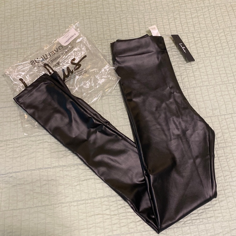 NWT Black pleather leggings